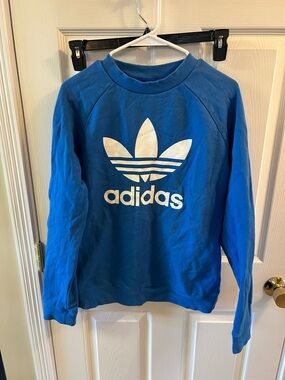 adidas Royal Blue Crewneck Sweatshirt with White Trefoil